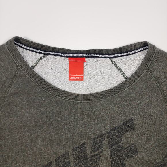 Nike Sweatshirt Olive Green Graphic Swoosh Crewneck Pullover Small Unisex - Picture 8 of 11